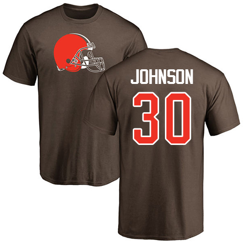 Men Cleveland Browns D Ernest Johnson Brown Jersey #30 NFL Football Name and Number Logo T Shirt->cleveland browns->NFL Jersey